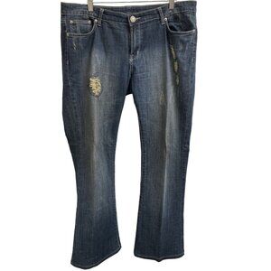 Buffalo David Bitton Women's Blue Pants/Mid-Rise Flared Jeans Size33x30 SKU1663